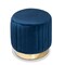 Baxton Studio Kirana Glam and Luxe Navy Blue Velvet Fabric and Gold PU Leather Ottoman 175-11241-Zoro - alternate 6